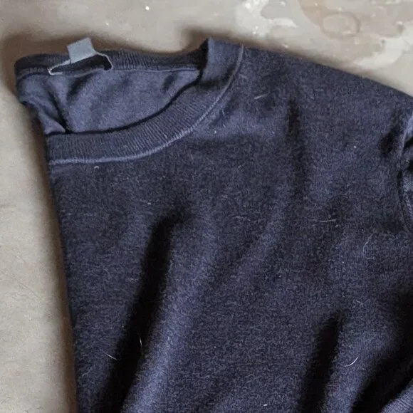 COS Basic wide-neck knit jumper | Navy - Picture 15 of 16